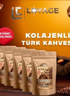 Orta Kavrulmuş Taze Çekilmiş 5 Adet Kolajenli Türk Kahvesi 100 g x 5