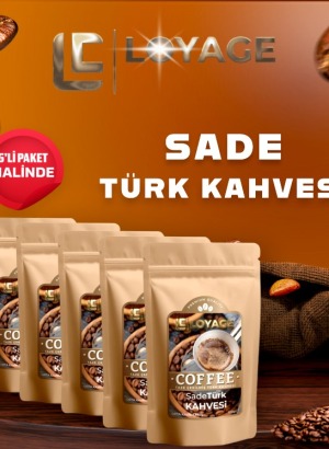 Taze Çekilmiş Orta Kavrulmuş Sade Türk Kahvesi Toz 5'li Set 100gr x 5